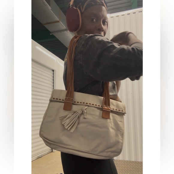 Francesca Biasia cream leather satchel handbag - Picture 8 of 8